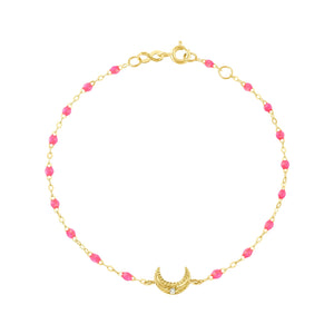 Gigi Clozeau - Moon Pink Diamond Bracelet, Yellow Gold, 6.7"