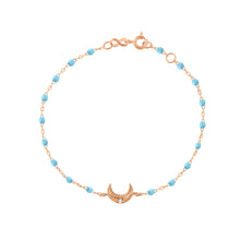 Gigi Clozeau - Moon Turquoise Diamond Bracelet, Rose Gold, 6.7"