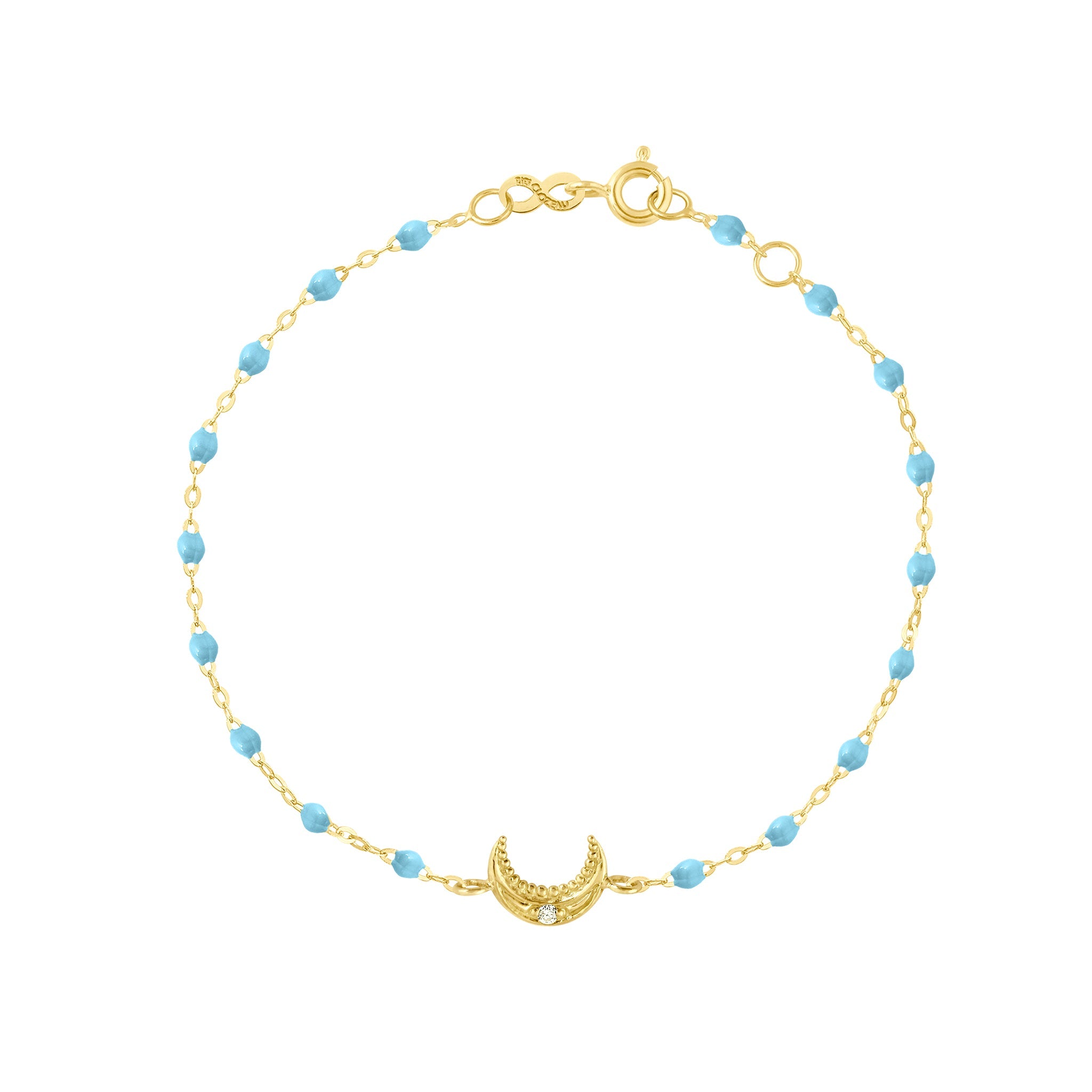 Gigi Clozeau - Moon Turquoise Diamond Bracelet, Yellow Gold, 6.7"