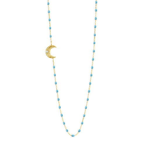 Gigi Clozeau - Moon Turquoise Diamond Necklace, Yellow Gold, 16.5