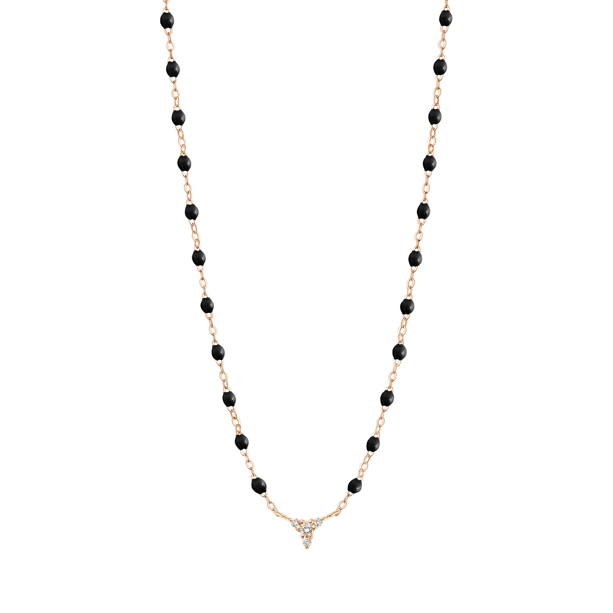 Gigi Clozeau - Petite Kosmos Black necklace, Rose Gold, 16.5"