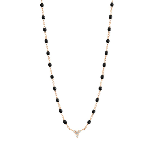 Gigi Clozeau - Petite Kosmos Black necklace, Rose Gold, 16.5