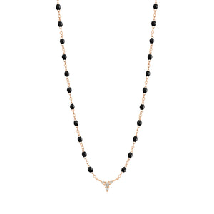 Gigi Clozeau - Petite Kosmos Black necklace, Rose Gold, 16.5"