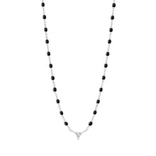 Gigi Clozeau - Petite Kosmos Black necklace, White Gold, 16.5"