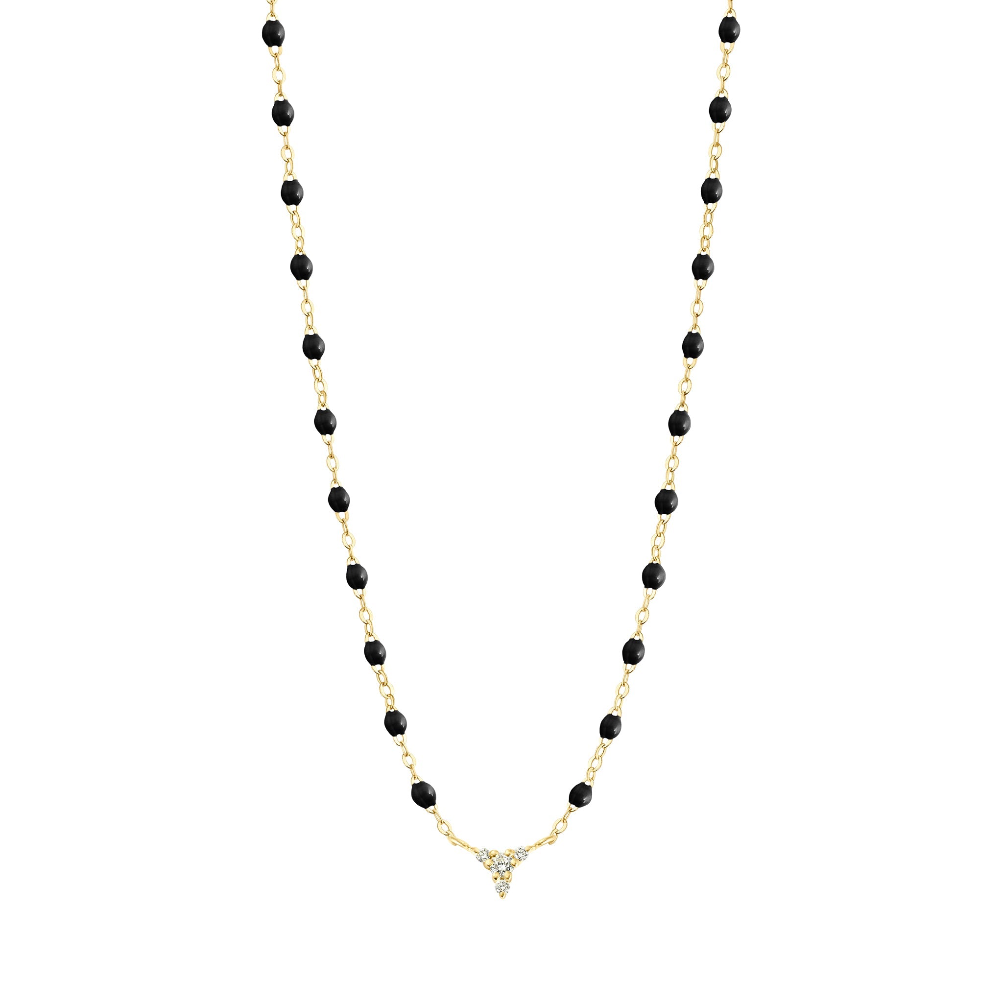 Gigi Clozeau - Petite Kosmos Black necklace, Yellow Gold, 16.5"