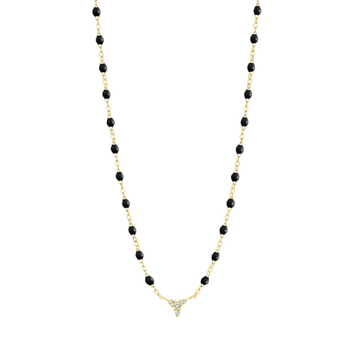 Gigi Clozeau - Petite Kosmos Black necklace, Yellow Gold, 16.5