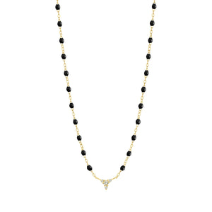 Gigi Clozeau - Petite Kosmos Black necklace, Yellow Gold, 16.5"