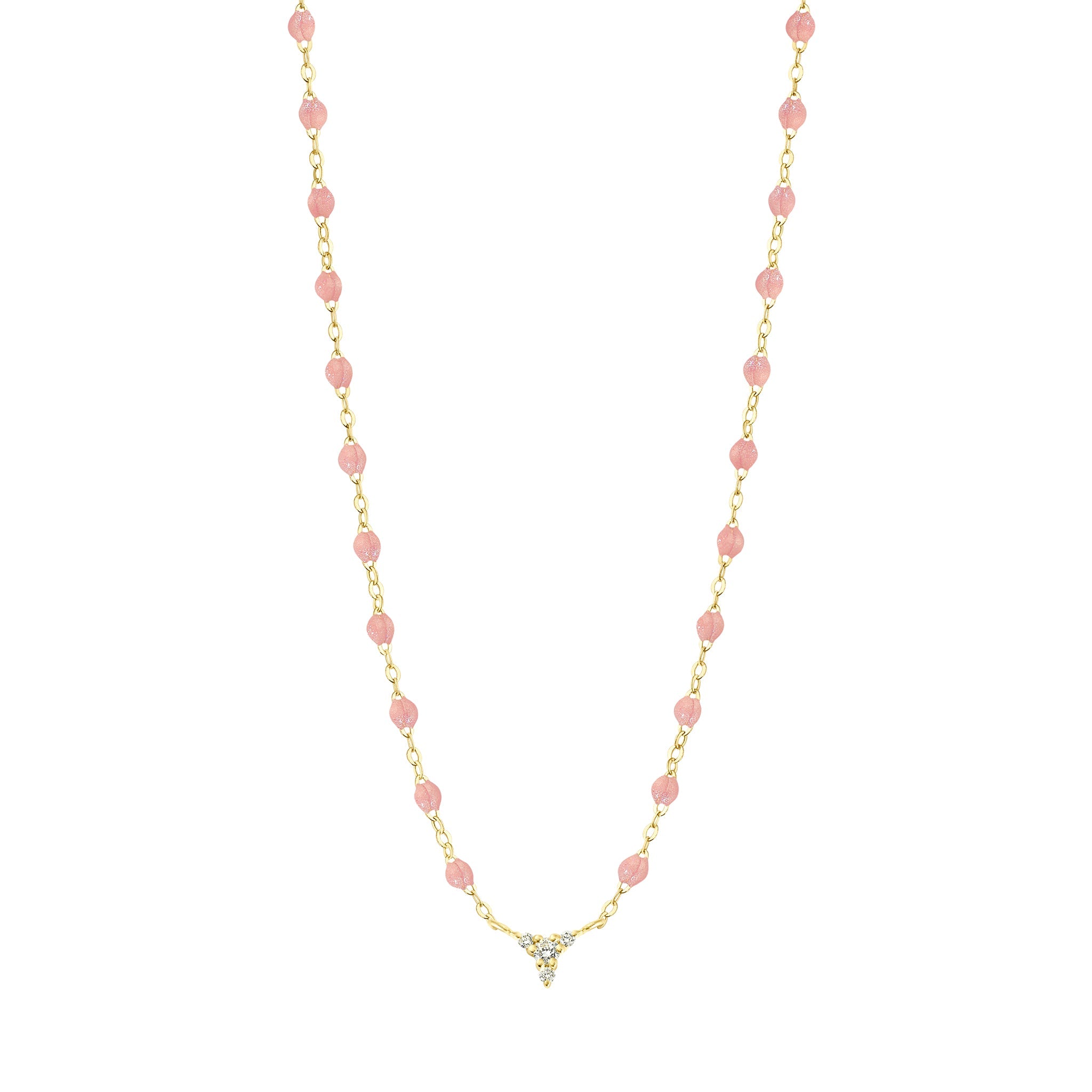 Gigi Clozeau - Petite Kosmos Blush necklace, Yellow Gold, 16.5"