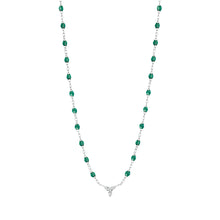 Gigi Clozeau - Petite Kosmos Emerald necklace, White Gold, 16.5"