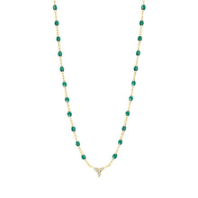 Gigi Clozeau - Petite Kosmos Emerald necklace, Yellow Gold, 16.5"