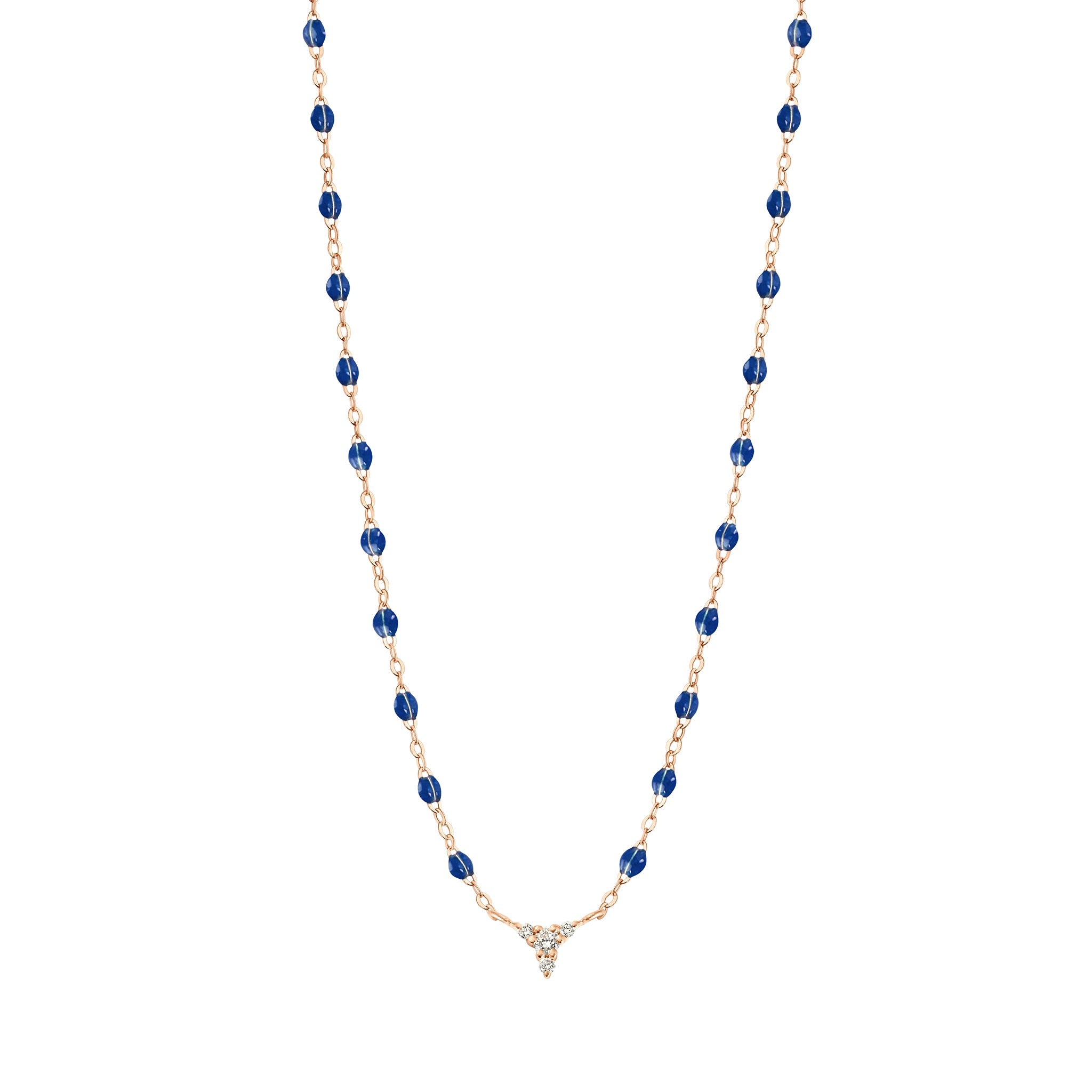 Gigi Clozeau - Petite Kosmos Lapis necklace, Rose Gold, 16.5"