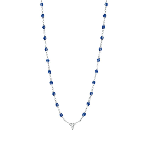 Gigi Clozeau - Petite Kosmos Lapis necklace, White Gold, 16.5