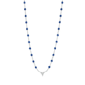 Gigi Clozeau - Petite Kosmos Lapis necklace, White Gold, 16.5"