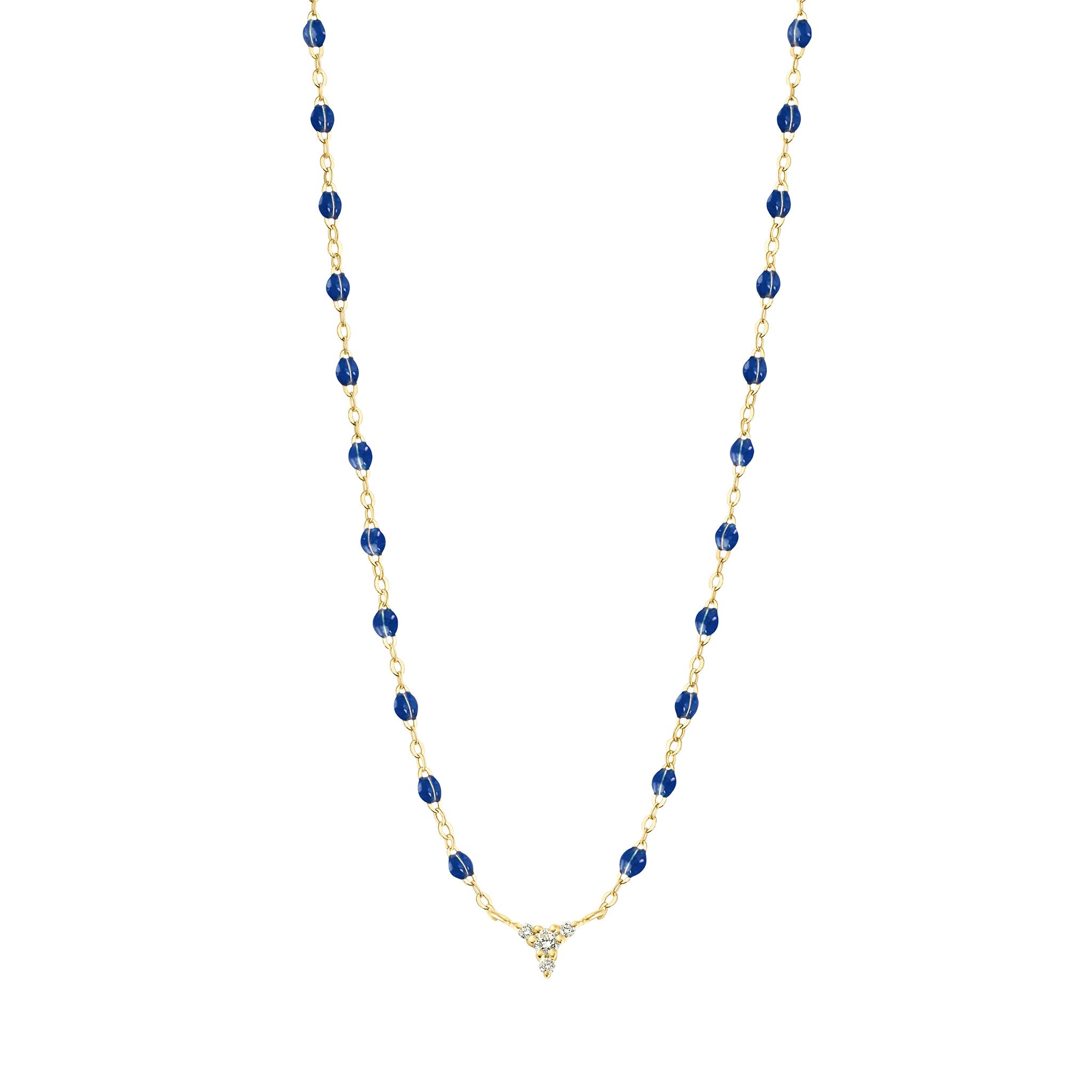 Gigi Clozeau - Petite Kosmos Lapis necklace, Yellow Gold, 16.5"