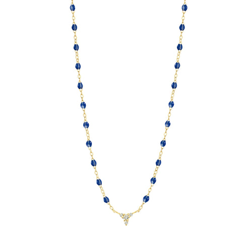 Gigi Clozeau - Petite Kosmos Lapis necklace, Yellow Gold, 16.5