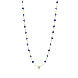 Gigi Clozeau - Petite Kosmos Lapis necklace, Yellow Gold, 16.5"