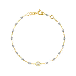 Gigi Clozeau - Puce Classic Gigi Silver diamond bracelet, Yellow Gold, 6.7"