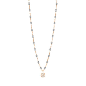 Gigi Clozeau - Puce Classic Gigi Silver diamond necklace, Rose Gold, 16.5"