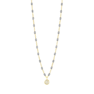 Gigi Clozeau - Puce Classic Gigi Silver diamond necklace, Yellow Gold, 16.5"