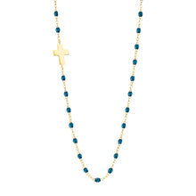 Gigi Clozeau - Side Cross Charm Classic Gigi Jungle necklace, Yellow Gold, 16.5"