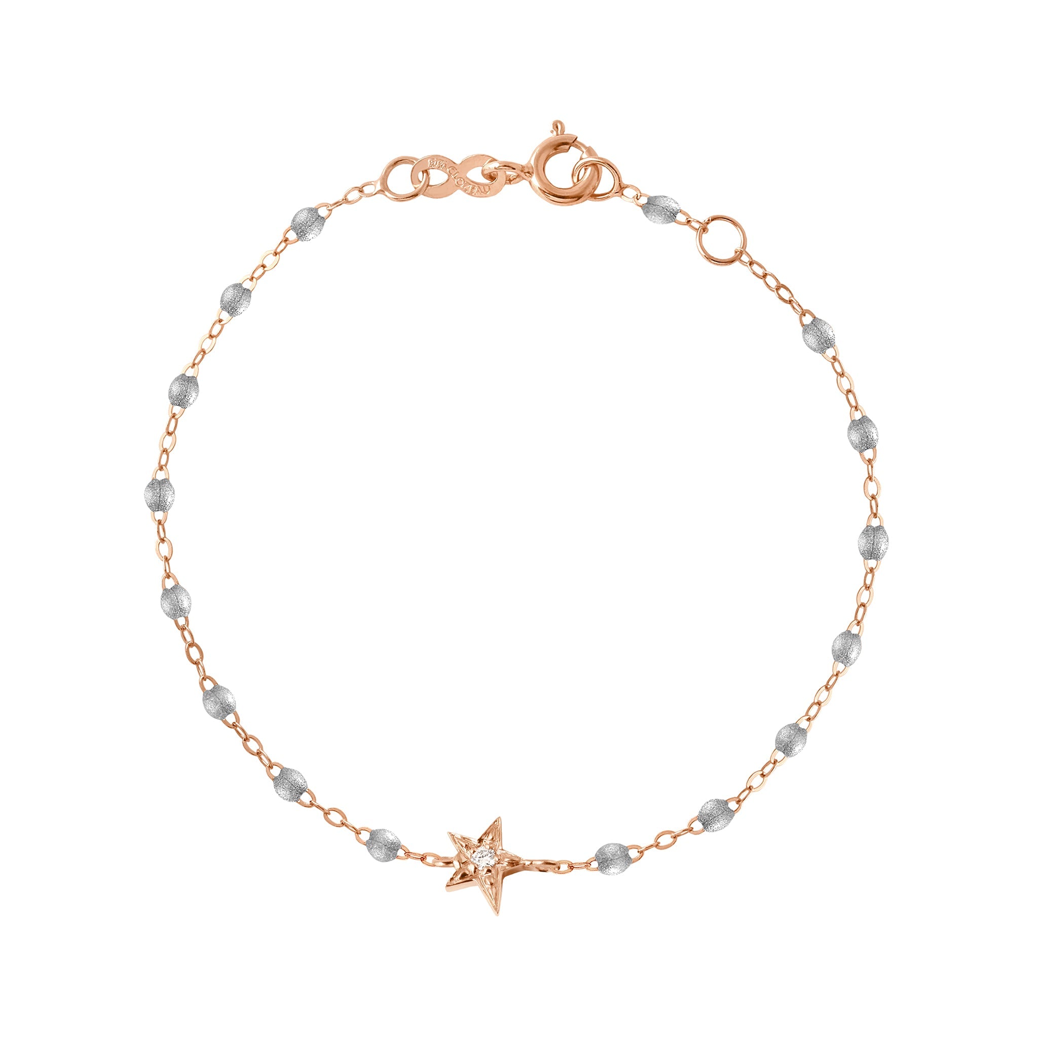 Gigi Clozeau - Star Classic Gigi Silver diamond bracelet, Rose Gold, 6.7"