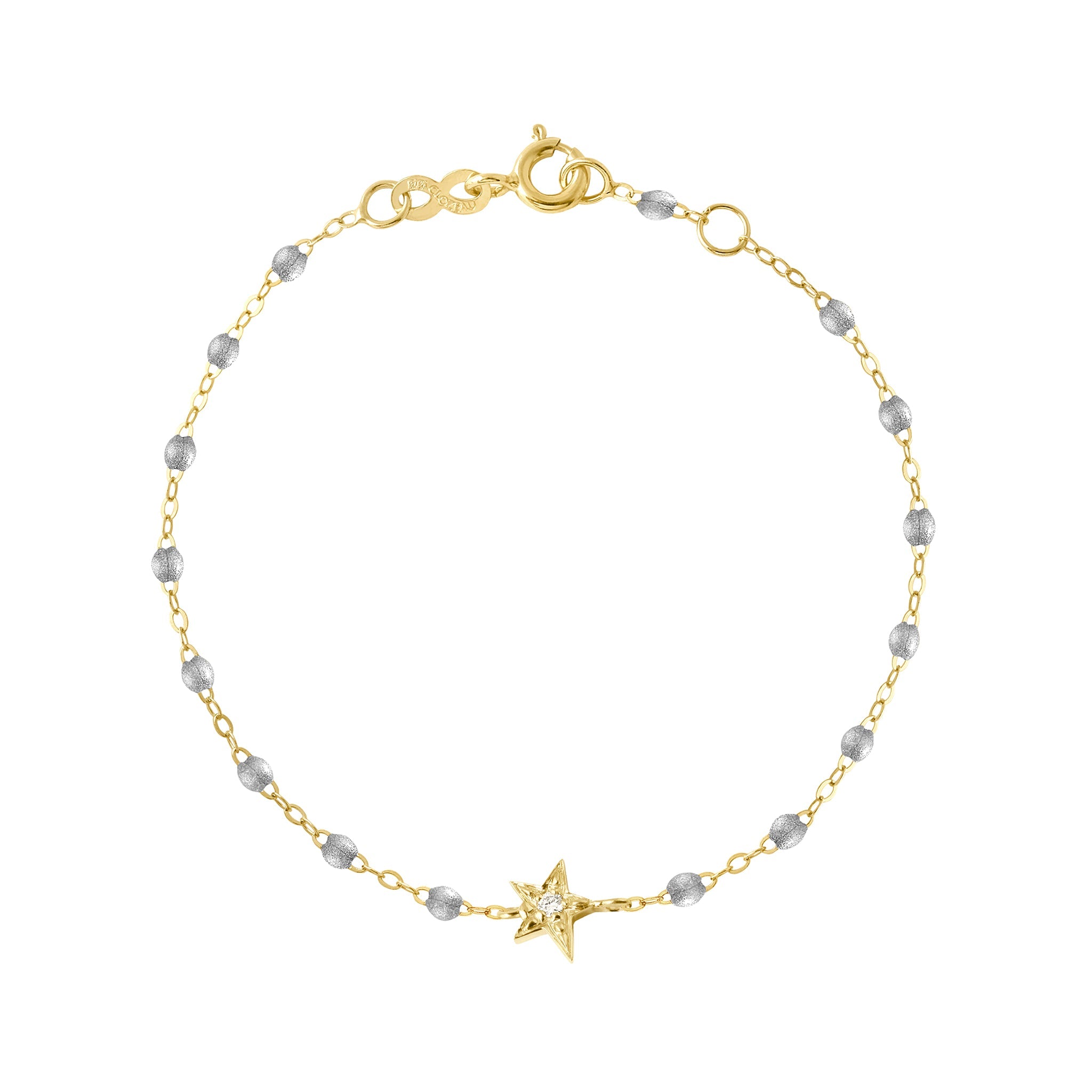 Gigi Clozeau - Star Classic Gigi Silver diamond bracelet, Yellow Gold, 6.7"