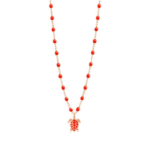 Gigi Clozeau - Turtle Coral Necklace, Rose Gold, 16.5"