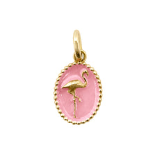 Gigi Clozeau - Flamingo Fuchsia Resin pendant, Yellow Gold