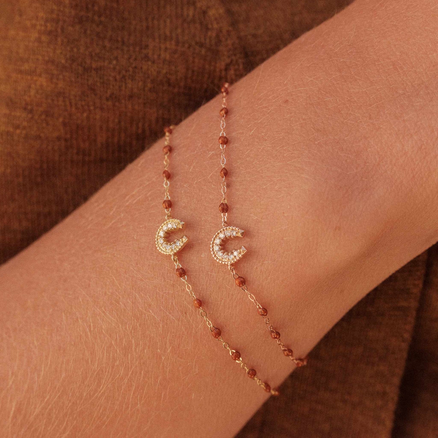 Horseshoe Diamond Fauve bracelet, Rose Gold, 6.7