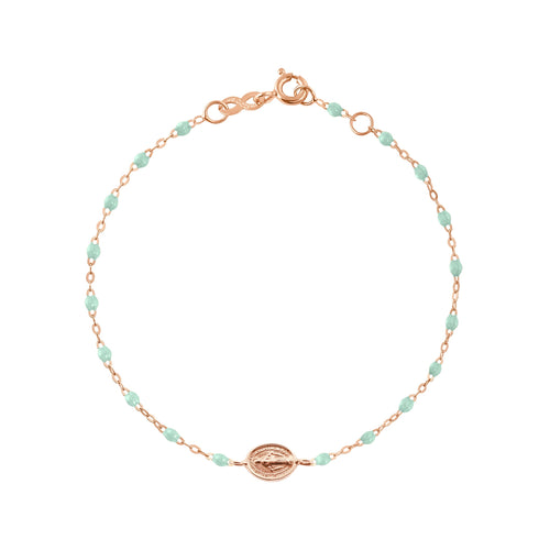 Gigi Clozeau - Baby Madone Charm Classic Gigi Jade bracelet, Rose Gold, 5.1