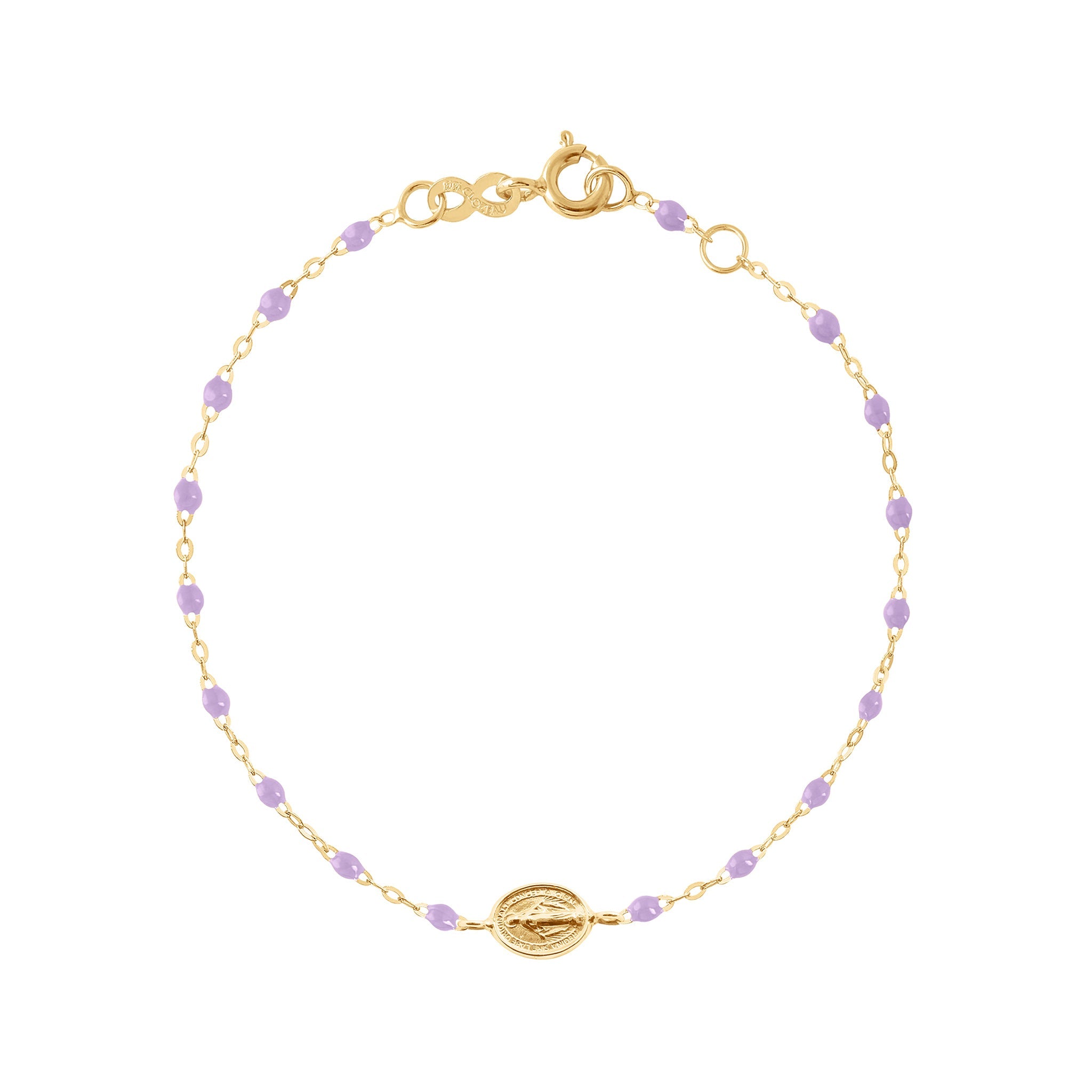 Gigi Clozeau - Baby Madone Charm Classic Gigi Lilac bracelet, Yellow Gold, 5.1"