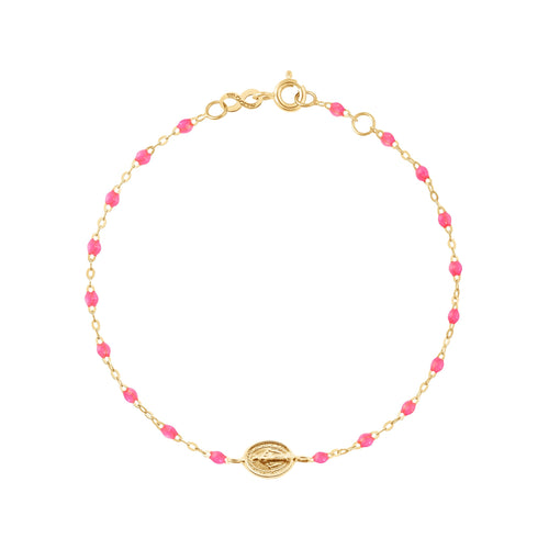 Gigi Clozeau - Baby Madone Charm Classic Gigi Pink bracelet, Yellow Gold, 5.1