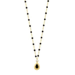 Gigi Clozeau - Black Mini Lucky Cashmere Necklace, Yellow Gold, 16.5"