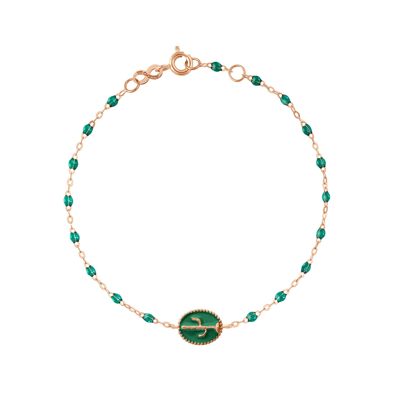 Gigi Clozeau - Cactus Classic Gigi Emerald bracelet, Rose Gold, 6.7"