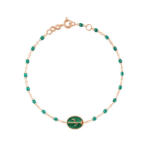 Gigi Clozeau - Cactus Classic Gigi Emerald bracelet, Rose Gold, 6.7"