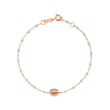 Gigi Clozeau - Child Madone Charm Classic Gigi Jade bracelet, Rose Gold, 5.9"