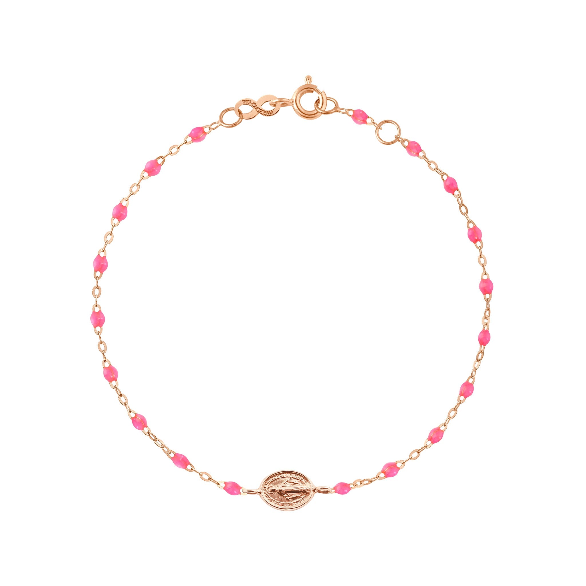 Gigi Clozeau - Child Madone Charm Classic Gigi Pink bracelet, Rose Gold, 5.9"