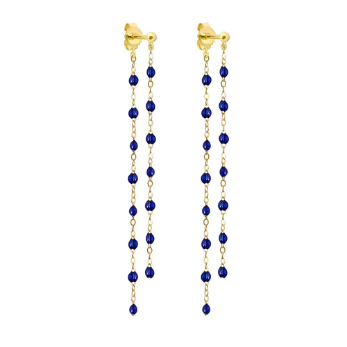 Gigi Clozeau - Classic Gigi dangling Lapis earrings, Yellow Gold