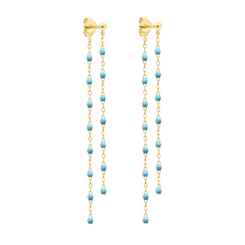 Gigi Clozeau - Classic Gigi dangling Turquoise earrings, Yellow Gold