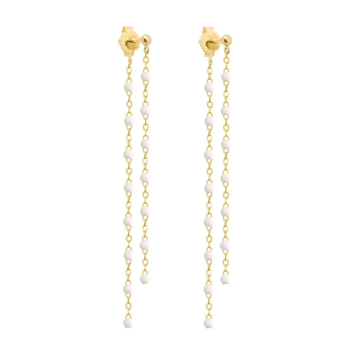 Classic Gigi dangling White earrings, Yellow Gold – Gigi Clozeau - Jewelry