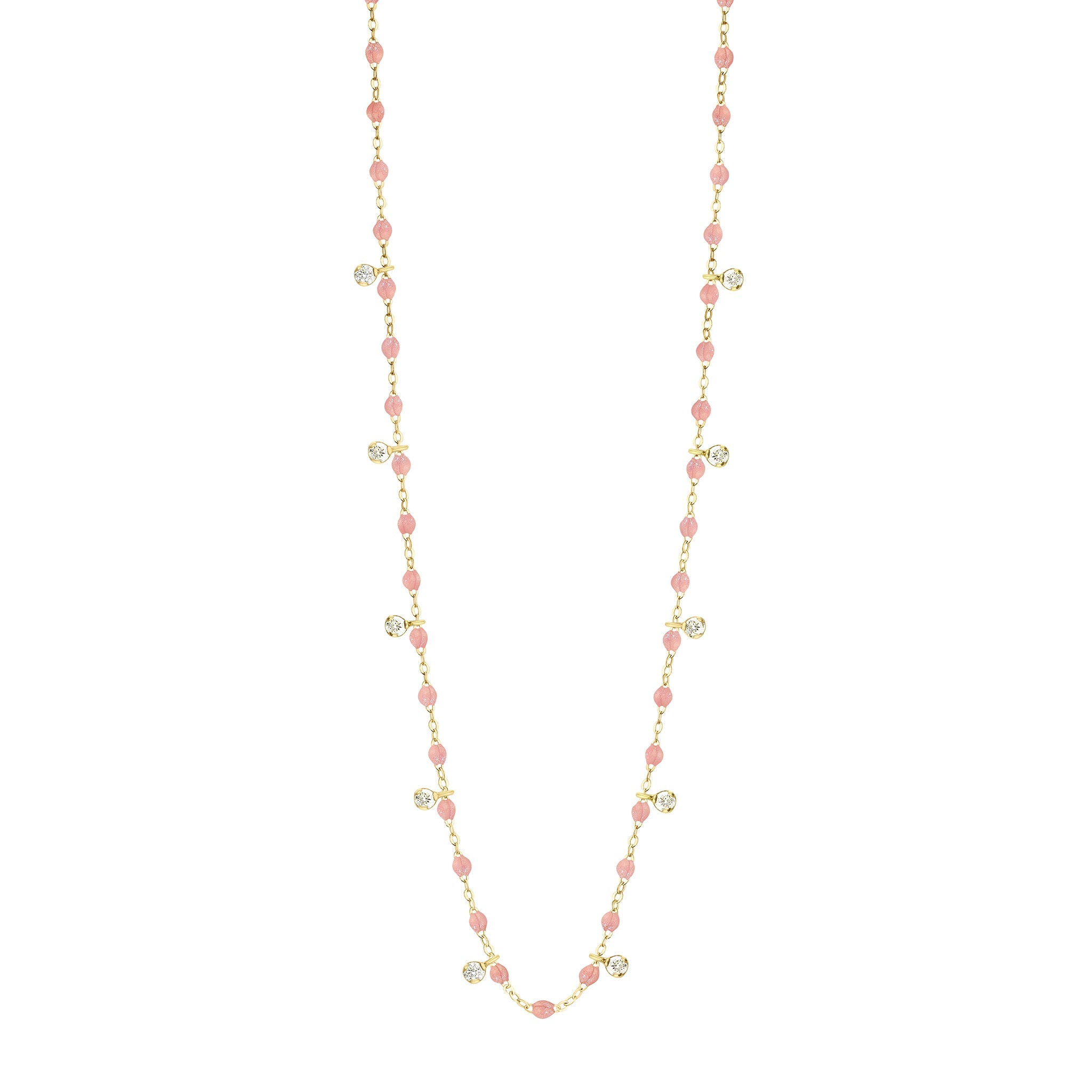 Gigi Clozeau - Gigi Supreme Classic 10 Diamond Necklace, Blush, Yellow Gold, 23.6"