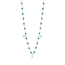 Gigi Clozeau - Gigi Supreme Classic 3 Diamond Necklace, Emerald, White Gold, 17.7"