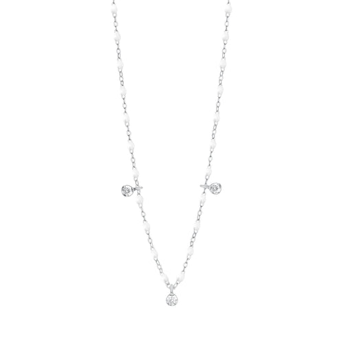 Gigi Clozeau - Gigi Supreme Classic 3 Diamond Necklace, White, White Gold, 17.7