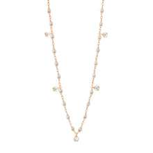 Gigi Clozeau - Gigi Supreme Classic 5 Diamond Necklace, Opal, Rose Gold, 17.7"