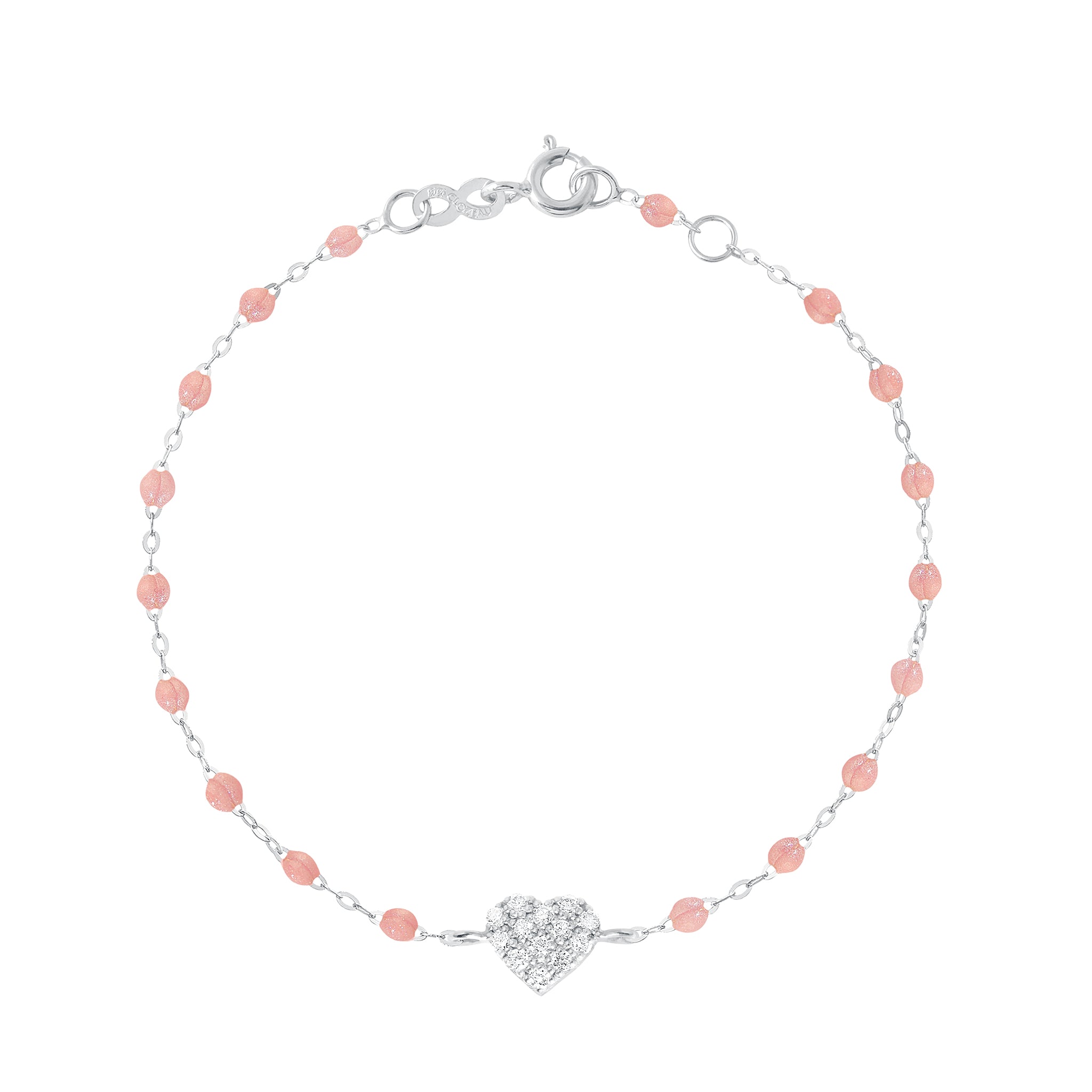 Gigi Clozeau - In Love Diamond Bracelet, Blush, White Gold, 6.7"