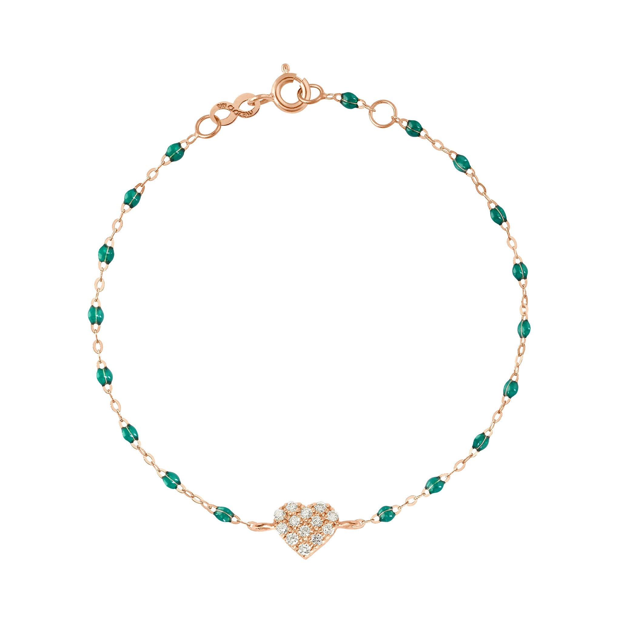 Gigi Clozeau - In Love Diamond Bracelet, Emerald, Rose Gold, 6.7"