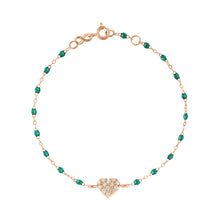 Gigi Clozeau - In Love Diamond Bracelet, Emerald, Rose Gold, 6.7"