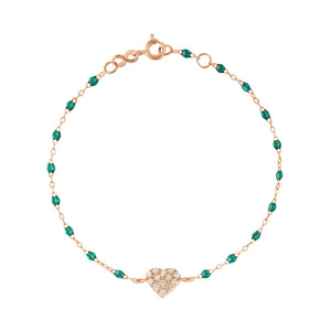 Gigi Clozeau - In Love Diamond Bracelet, Emerald, Rose Gold, 6.7"