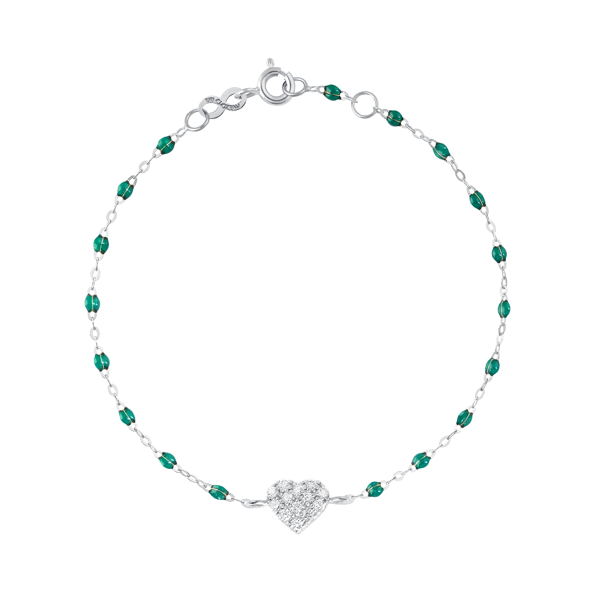 Gigi Clozeau - In Love Diamond Bracelet, Emerald, White Gold, 6.7"