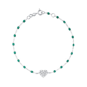 Gigi Clozeau - In Love Diamond Bracelet, Emerald, White Gold, 6.7"